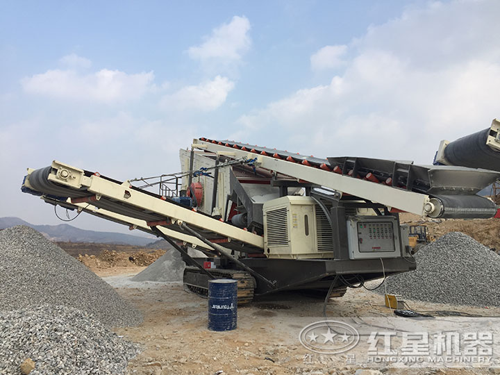 移動石頭加工設備現場 移動石頭加工設備現場