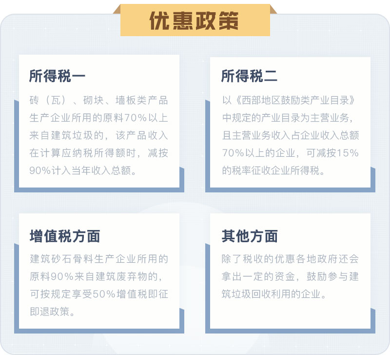 建筑廢料粉碎相關優惠政策 建筑廢料粉碎相關優惠政策